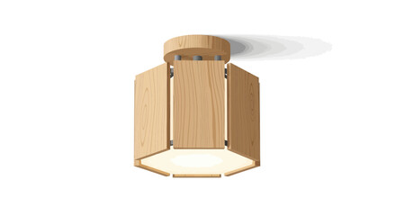 Stylish wooden ceiling lamp fixture illustration for interior design