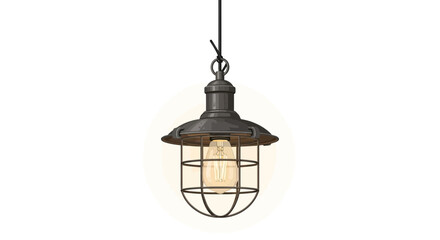 Vintage industrial pendant light fixture on a clean white backdrop