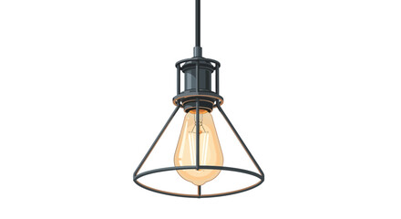 Vintage style light bulb illustration with unique metal cage design