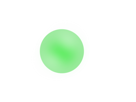 Aesthetic minimalist light green glowing oval, a soft gradient shape with a transparent background for UI and graphic design.