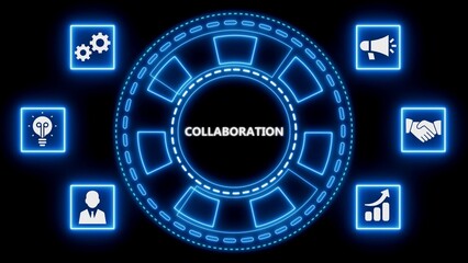 Fototapeta premium Conceptual illustration of collaboration representing business teamwork and partnership concepts