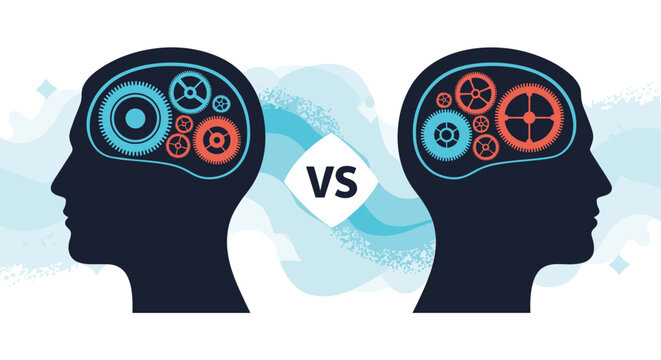 Understanding the differences between left brain and right brain thinking styles and cognitive processes.