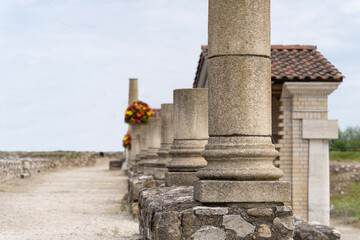 Ruins of an ancient Roman building with columns