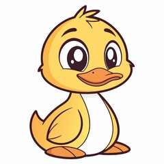 Adorable Cartoon Duckling with Big Eyes a Charming Character for Childrens Illustrations and Animated Content Perfect for a Variety of Creative Projects