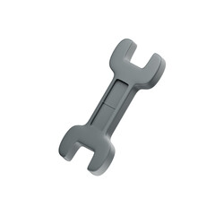3D Spanner Illustration – Gray Wrench Icon for Tools, Repair, and Construction Concept