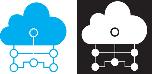 cloud computing concept vector.Digital cloud computing icon linking network circuitry, symbolizing technological connectivity