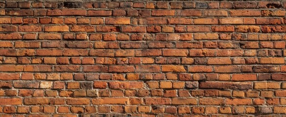 The Brick Wall Background With Weathered Red Bricks and Rustic Mortar Texture