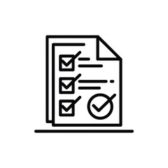 Clean line art icon representing a completed checklist or to do list