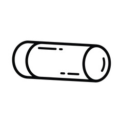 Obraz premium Simple hand drawn doodle illustration of a cylindrical shape on a white background