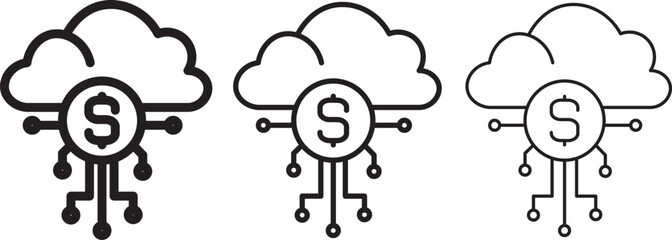 cloud computing concept vector.Digital cloud computing icon linking network circuitry, symbolizing technological connectivity