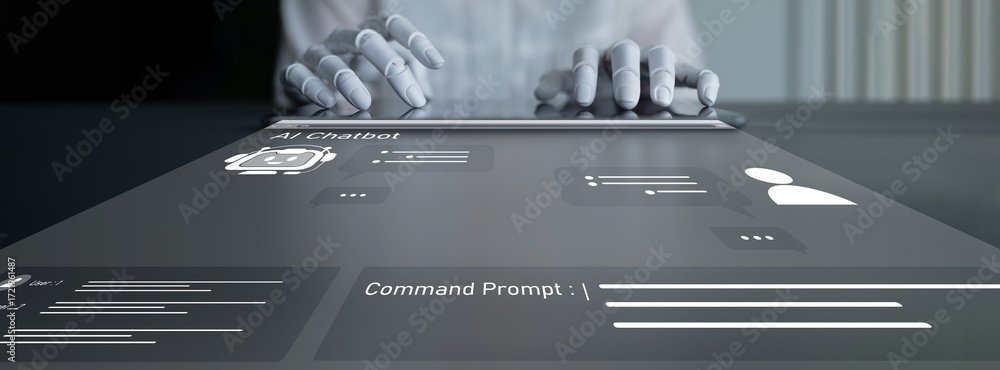 Poster ai virtual assistant artificial intelligence chatbot controlled by prompt engineering for explainabl