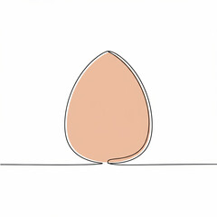 Fototapeta premium Beauty blender sponge in soft peach tone, teardrop-shaped for smooth makeup application, symbolizing modern cosmetics, precision, and effortless blending