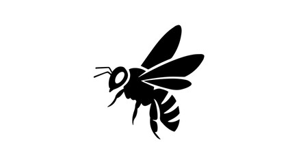 Detailed Silhouette art of a Honey Bee on a transparent background