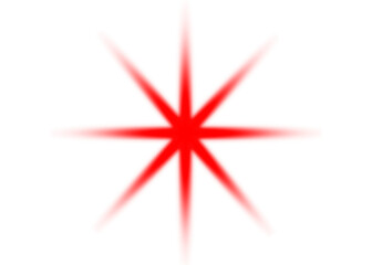 Red abstract starburst light effect isolated on transparent background