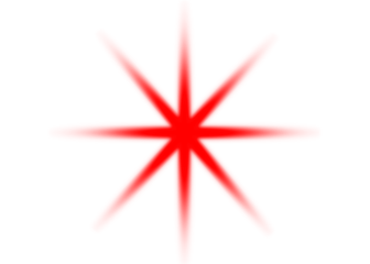 Red abstract starburst light effect isolated on transparent background