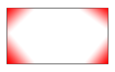 Abstract red gradient square frame isolated on transparent background