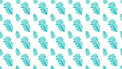 Seamless floral background, hand drawn abstract pattern, Vintage seaweed pattern, vector illustration backdrop, Summer decorative wallpaper, elegant seamless design, Simple nature wallpaper,