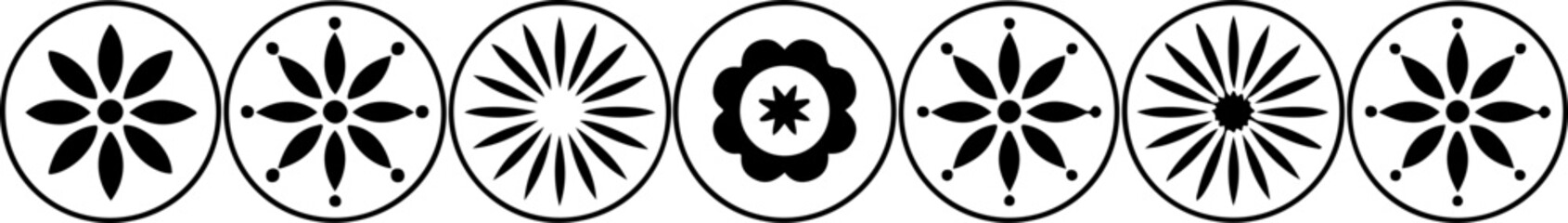 Geometric Flower Pattern Circle Designs