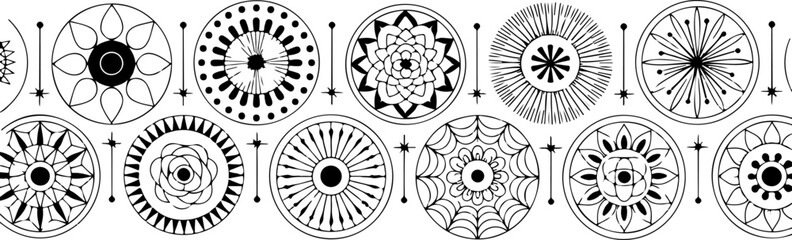 Geometric Flower Pattern Circle Designs