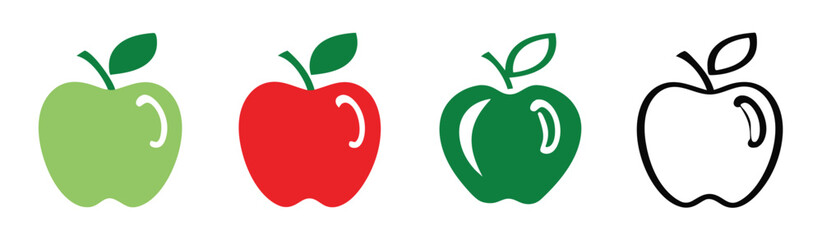 red apple icon. eco fruit sign. fresh food symbol. vegetarian symbol. diet pictogram. Health illustration.
