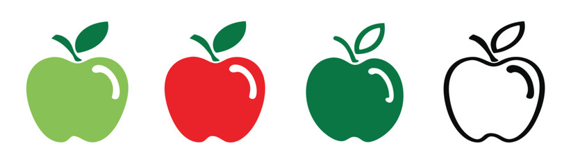red apple icon. eco fruit sign. fresh food symbol. vegetarian symbol. diet pictogram. Health illustration.
