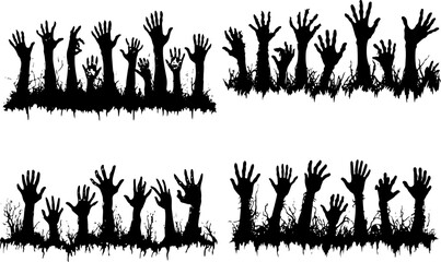 Zombie Hands Silhouette Collection