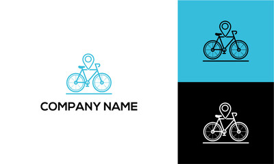 Bicycle with Location Pin Logo Design for Cycling or Delivery Services.