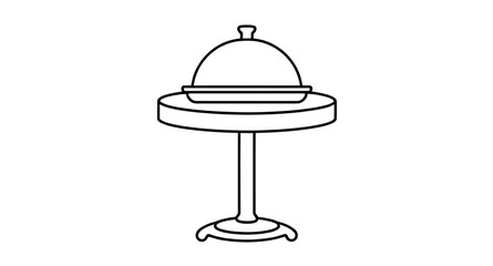 food dome, dining cloche, meal cover, tray with cloche, serving tray cartoon, silver cloche, kitchen cloche, restaurant service cloche, waiter cloche, banquet cloche, cloche illustration, covered dish