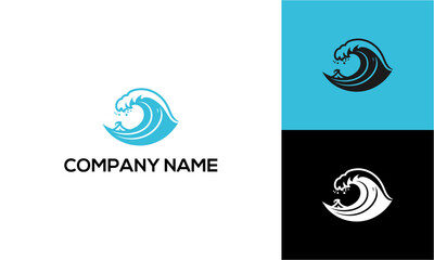 Dynamic Wave Logo Design for Coastal Brand Identity.
