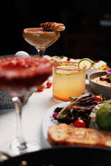 Party Drinks and food on Dining Table