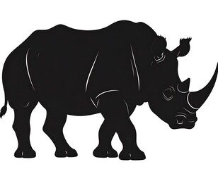 Obraz premium Silhouette of a rhinoceros (1)