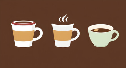 coffee cartoon, breakfast coffee mug, hot cocoa cup cartoon, coffee shop cups, coffee drink icons, cartoon cup set, coffee mugs vector, simple coffee cup cartoon, steaming hot mug, cafe illustration s