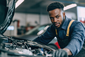 Mechanic Inspecting Car Engine