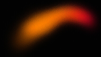Abstract glowing curved light streak with vibrant orange and red hues against a dark background