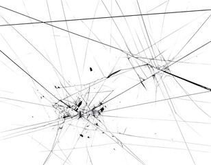 Abstract representation of chaotic lines and particles creating a dynamic visual effect in a dark background.