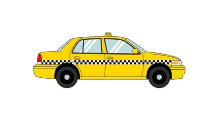 Fototapeta premium Classic yellow new york city taxi cab with checkered stripe