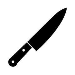 Minimal Flat Kitchen Knife Long Vector Illustration