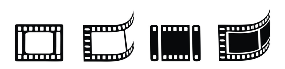 Obraz premium film strip silhouette vector illustration,film strip icon 