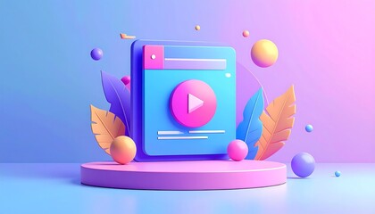 Play button on a 3D web page