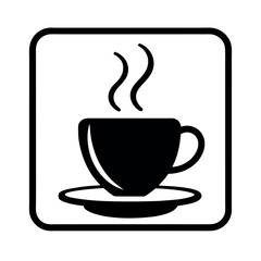 Minimal Flat Steaming Coffee Cup Vector Illustration