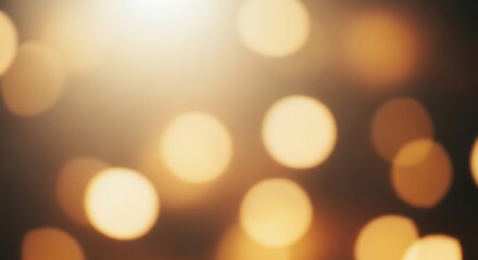 Soft golden bokeh lights with lens flare and dark background