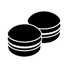 Minimal Flat Macarons Two Round Vector Illustration