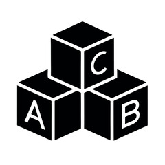Minimal Glyph Alphabet Blocks ABC Vector Illustration
