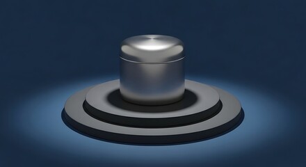 Silver Urn, Metal Cremation Container, Funeral Ceremony, 3D Render