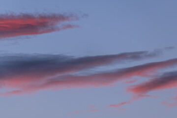 Beauty of twilight clouds with bright colors in sky
