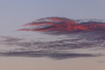 Beauty of twilight clouds with bright colors in sky