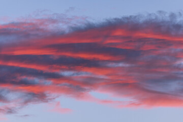 Beauty of twilight clouds with bright colors in sky
