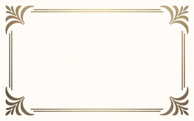Elegant ornate rectangle frame decorative border with corner flourishes vintage style design element