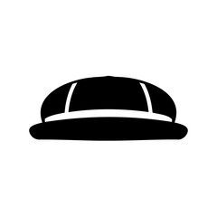 Black silhouette of a summer boater hat on white background vector