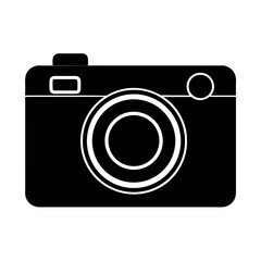 Minimal Glyph Digital Camera with Display Screen Vector Illustration